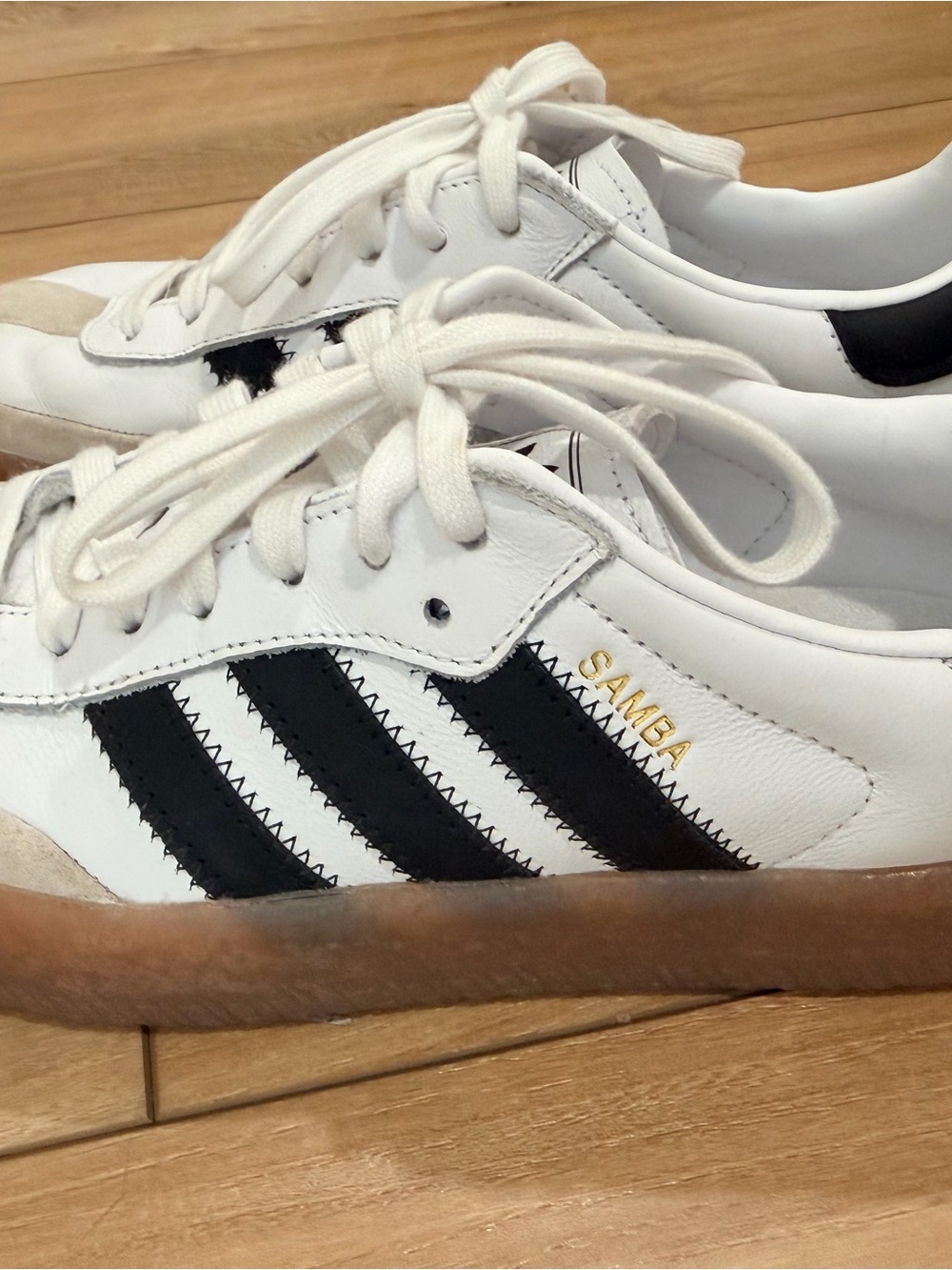 Adidas Women’s White & Black Samba - Picture 4 of 5